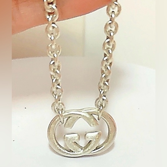 GUCCI Interlocking GG Silver Ag925 Necklace - Picture 3 of 10